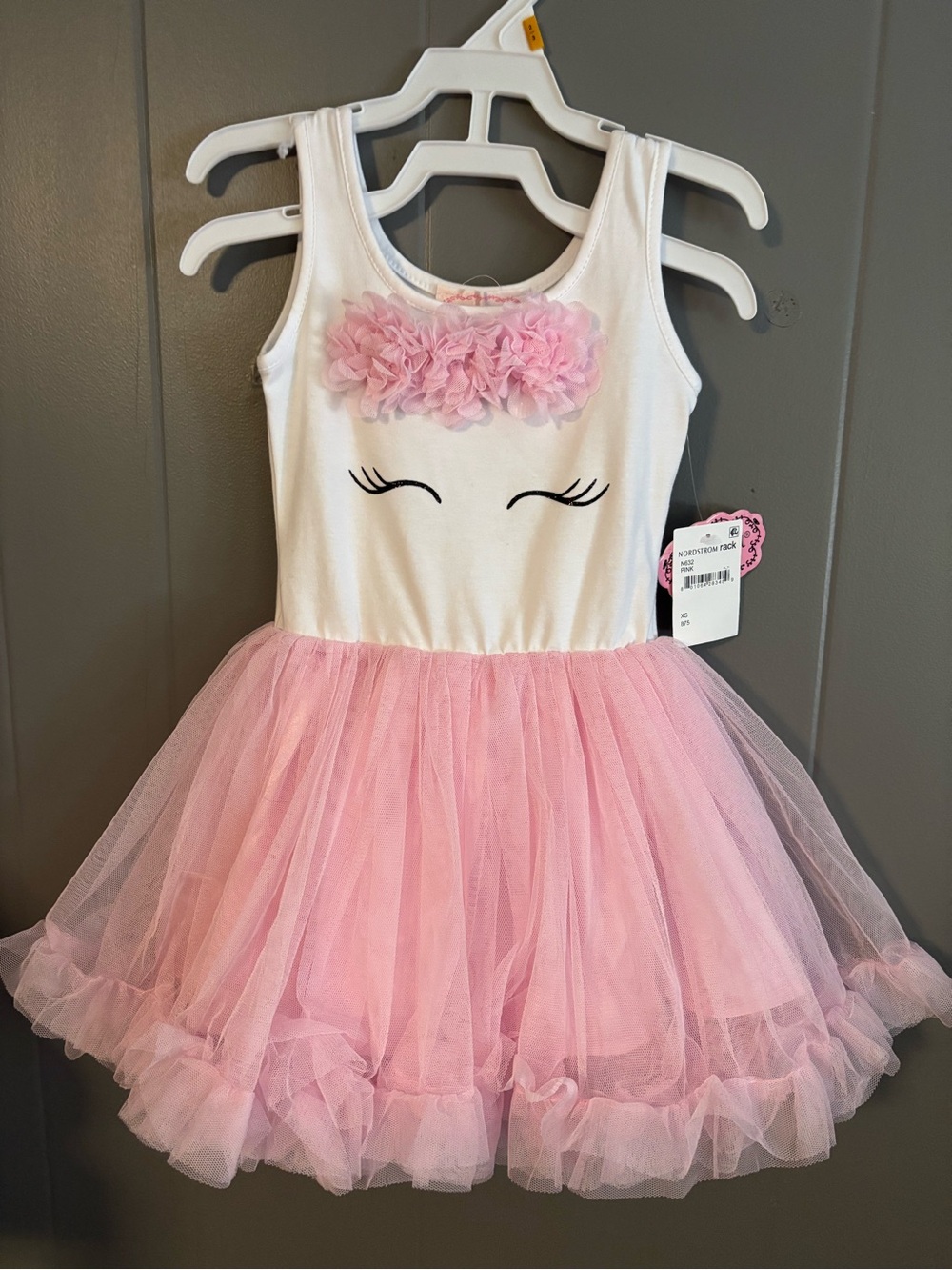 Popatu White and Pink Tulle Unicorn Tutu Dress